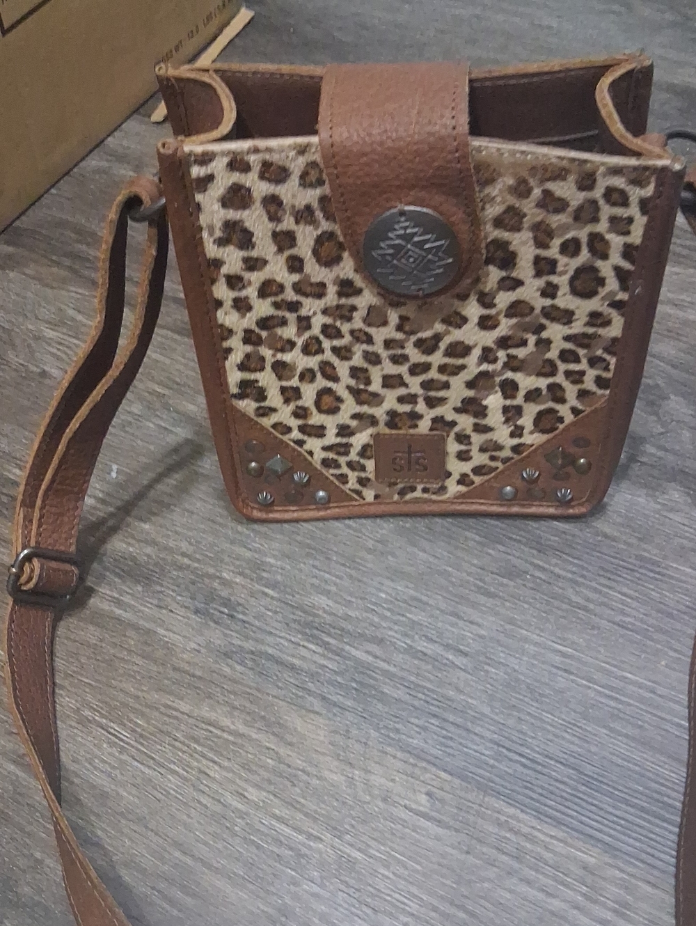 STS Ranchwear Leopard Print Tan & Brown Crossbody Bag